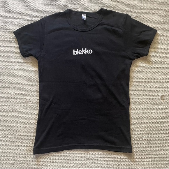 NWT American Apparel Blekko Black Cotton Crew Neck T-Shirt Size L - Picture 2 of 6
